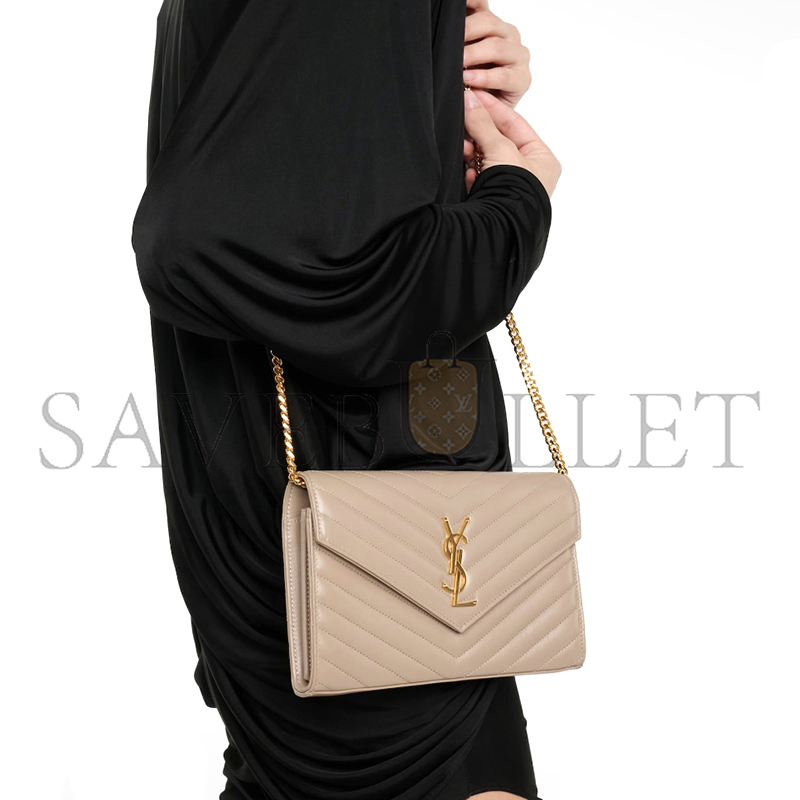 YSL CLASSIC CASSANDRE CHAIN WALLET IN LAMBSKIN 377828AAA441722 (22.5*14*4cm)