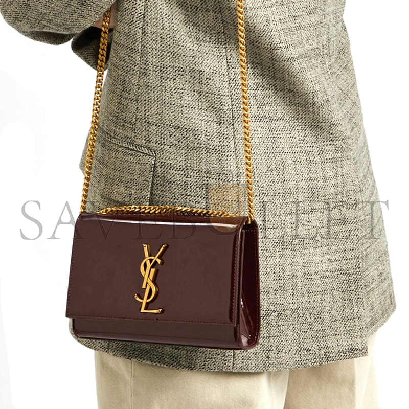 YSL KATE SMALL CHAIN BAG IN PATENT LEATHER 469390B870W2235 (20*12.5*5cm)