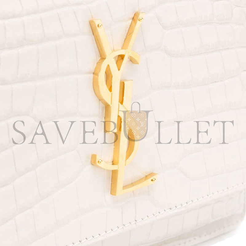 YSL SUNSET TOP HANDLE IN CROCODILE-EMBOSSED SHINY LEATHER 533026DND1J9207 (19*14*5.5cm)