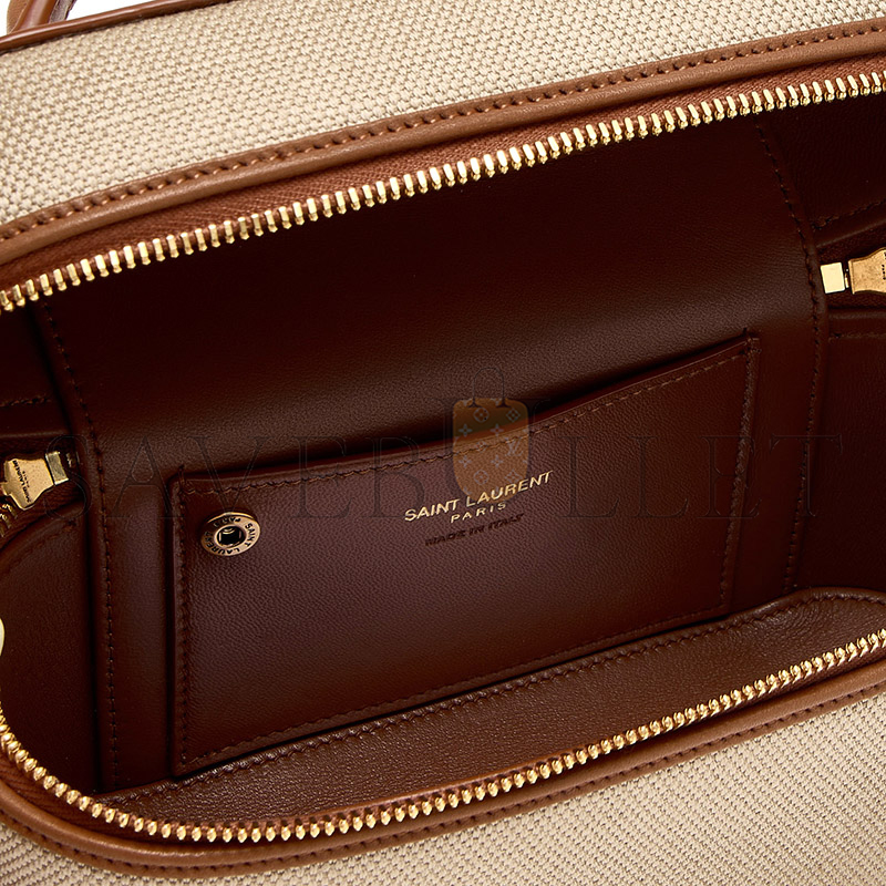 YSL GABY MINI VANITY BAG IN CANVAS AND LEATHER 834213FAC7T9856 (18*11*6.5cm)