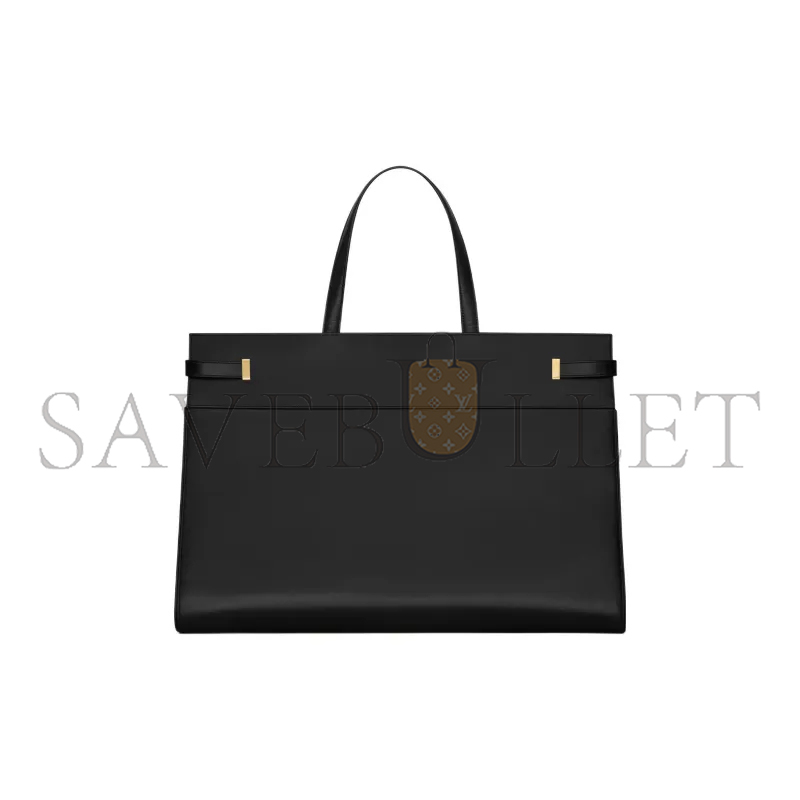 YSL MANHATTAN LARGE SHOPPING BAG IN SHINY LEATHER 7341350SX0W1000 (50*35*19cm)