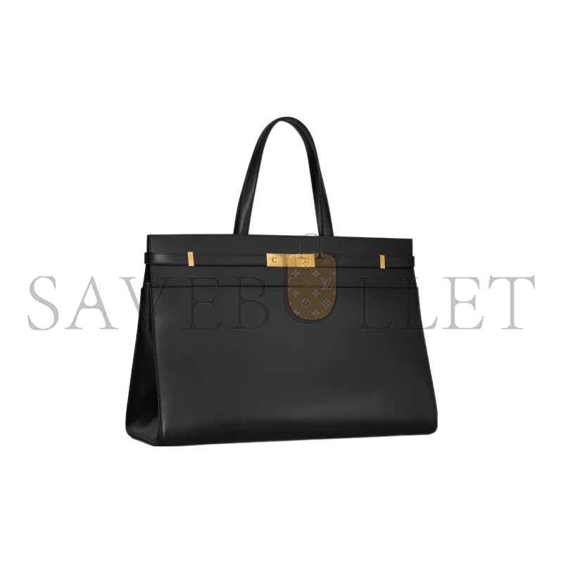 YSL MANHATTAN LARGE SHOPPING BAG IN SHINY LEATHER 7341350SX0W1000 (50*35*19cm)