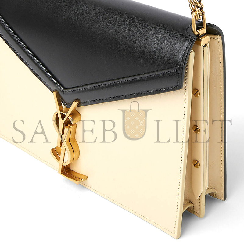 YSL CASSANDRA MEDIUM CHAIN BAG IN BOX SAINT LAURENT LEATHER 53275016C7W1089 (22*16.5*5.5cm)