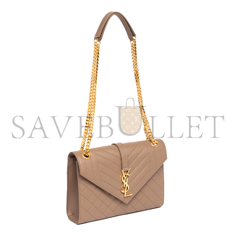 YSL ENVELOPE MEDIUM IN QUILTED GRAIN DE POUDRE EMBOSSED LEATHER 600185BOW912346 (24*17.5*6cm)
