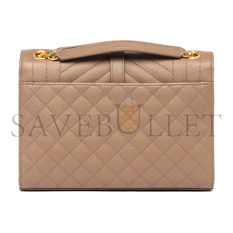 YSL ENVELOPE MEDIUM IN QUILTED GRAIN DE POUDRE EMBOSSED LEATHER 600185BOW912346 (24*17.5*6cm)