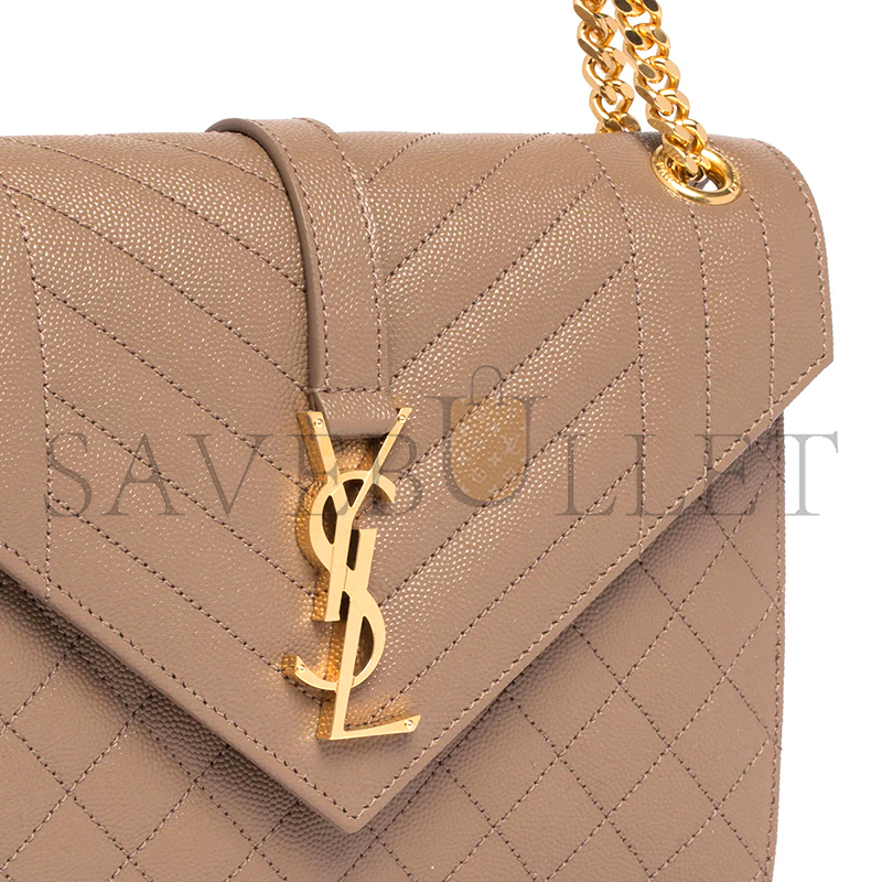 YSL ENVELOPE MEDIUM IN QUILTED GRAIN DE POUDRE EMBOSSED LEATHER 600185BOW912346 (24*17.5*6cm)