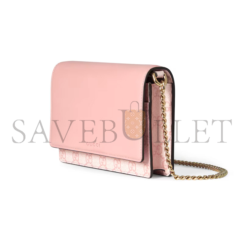 GUCCI GG EMBLEM WALLET ON CHAIN 826720 (20*13*4cm)