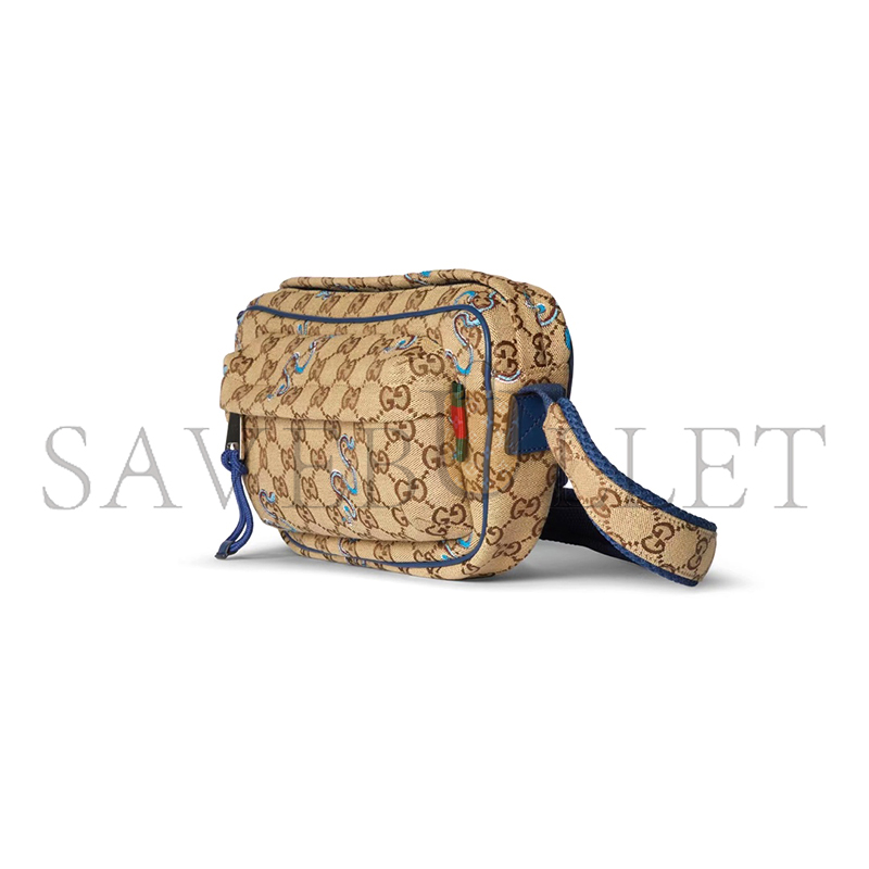 GUCCI SMALL EMBROIDERED SNAKE CROSSBODY BAG 802096 (34*15*10cm)