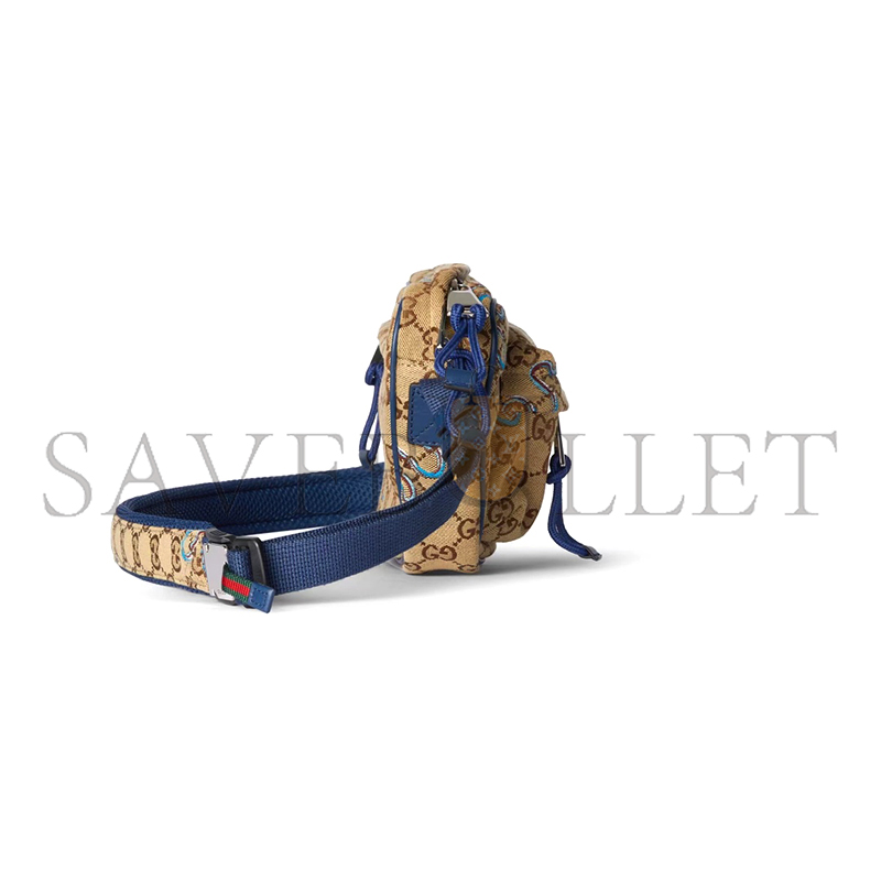 GUCCI SMALL EMBROIDERED SNAKE CROSSBODY BAG 802096 (34*15*10cm)