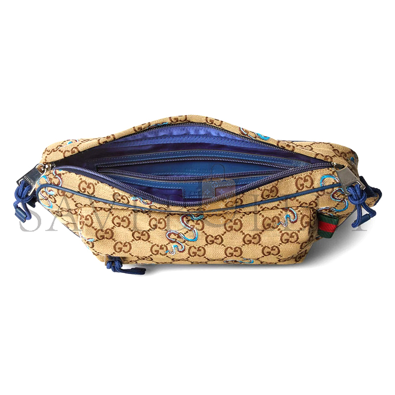 GUCCI SMALL EMBROIDERED SNAKE CROSSBODY BAG 802096 (34*15*10cm)