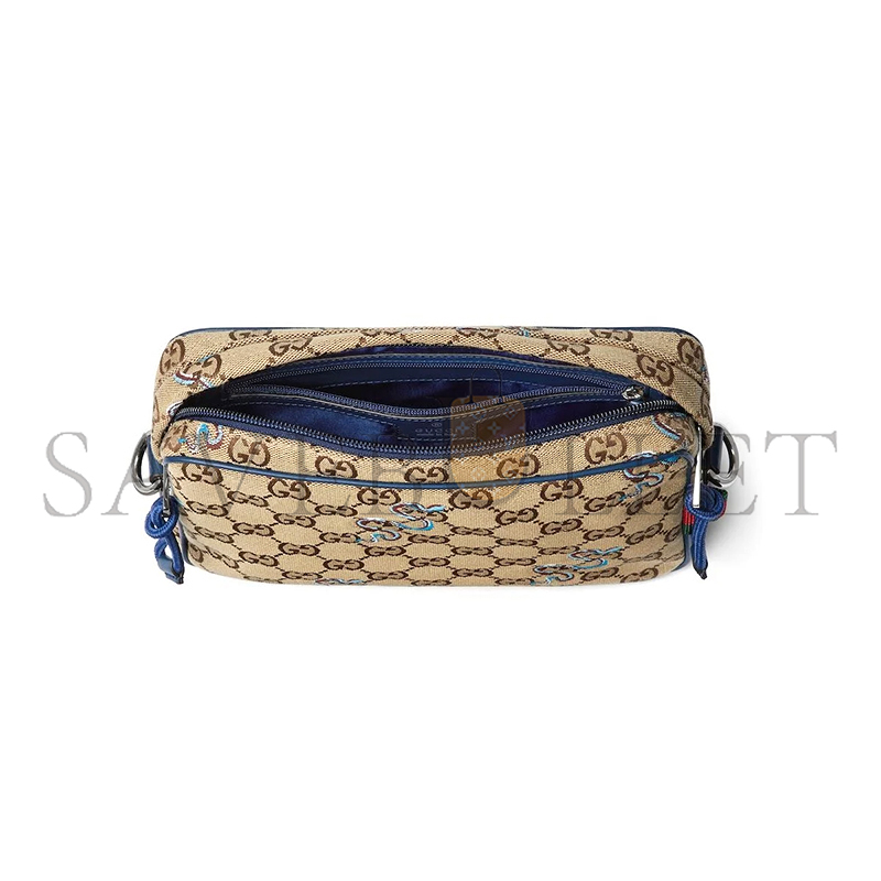 GUCCI SMALL EMBROIDERED SNAKE CROSSBODY BAG 817771 (23*16*4.5cm)