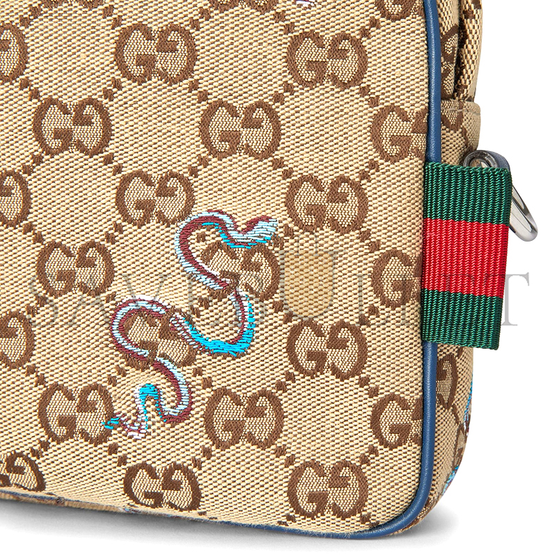 GUCCI SMALL EMBROIDERED SNAKE CROSSBODY BAG 817771 (23*16*4.5cm)