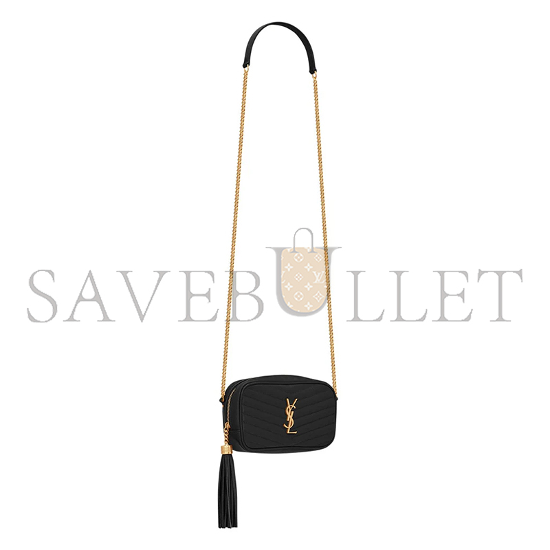 YSL LOU MINI BAG IN QUILTED GRAIN DE POUDRE EMBOSSED LEATHER 6125791GF011000 (19*10.5*5cm)