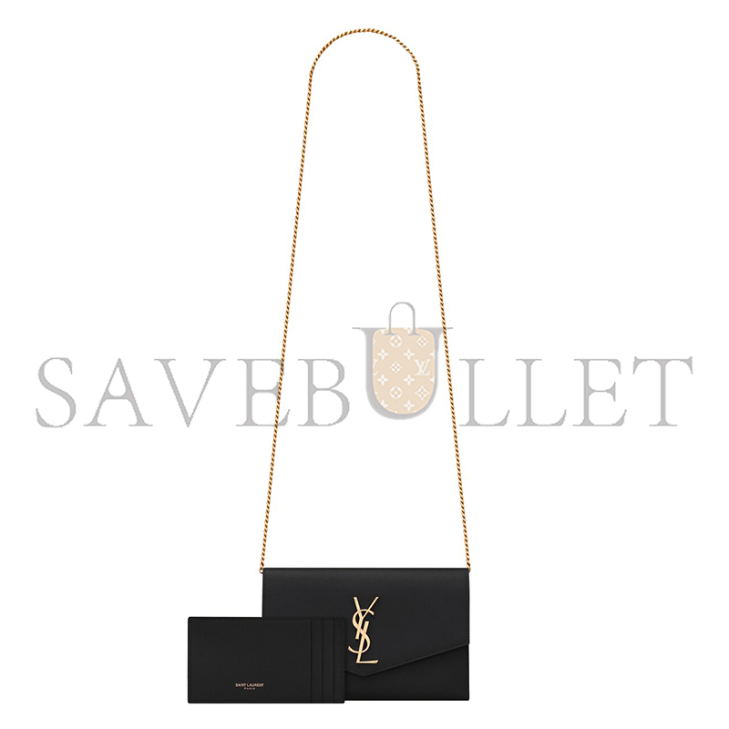 YSL UPTOWN CHAIN WALLET IN GRAIN DE POUDRE EMBOSSED LEATHER 6077881GF0J1000 (19*12*3cm) YSL UPTOWN CHAIN WALLET IN GRAIN DE POUDRE EMBOSSED LEATHER 6077881GF0J1000 (19*12*3cm)