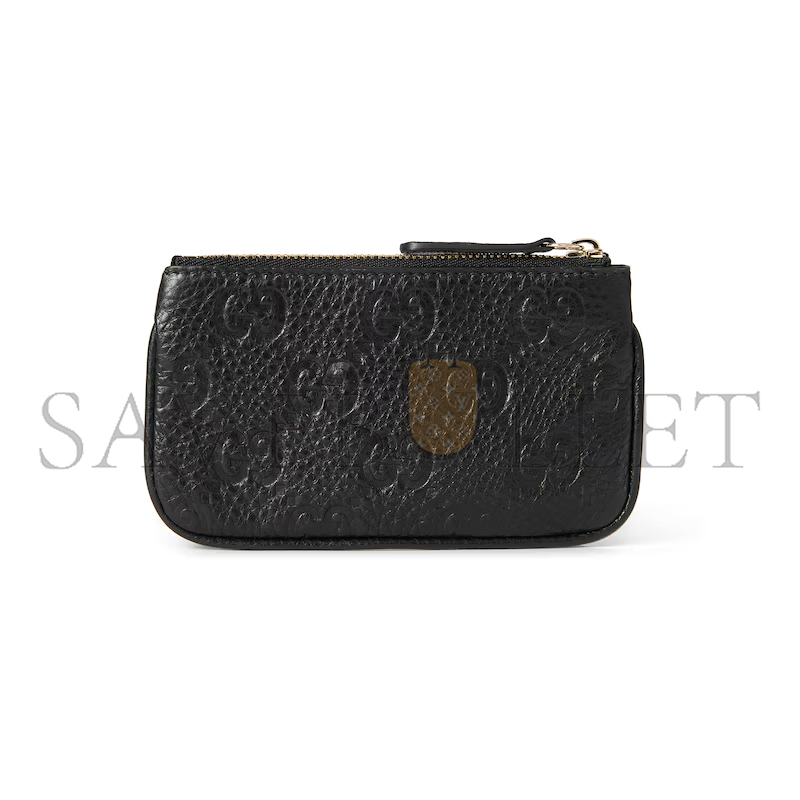 GUCCI GG GG EMBLEM ZIP KEY CASE 815891 (12*7.5cm)