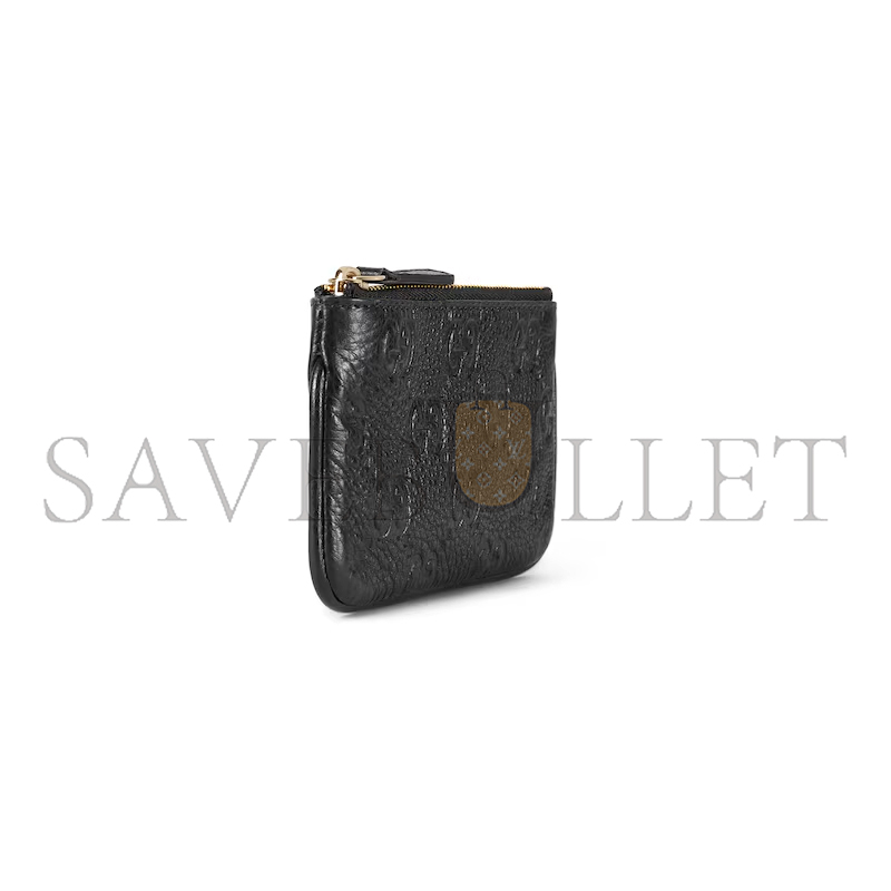 GUCCI GG GG EMBLEM ZIP KEY CASE 815891 (12*7.5cm)