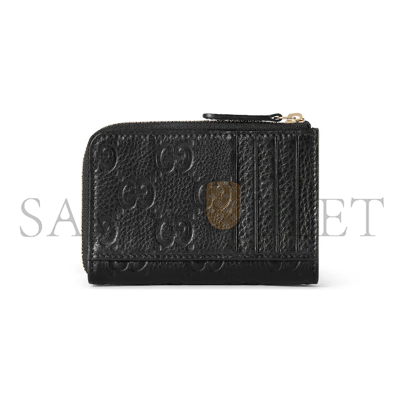 GUCCI GG EMBLEM ZIP CARD CASE 815936 (13*8.5*3cm)