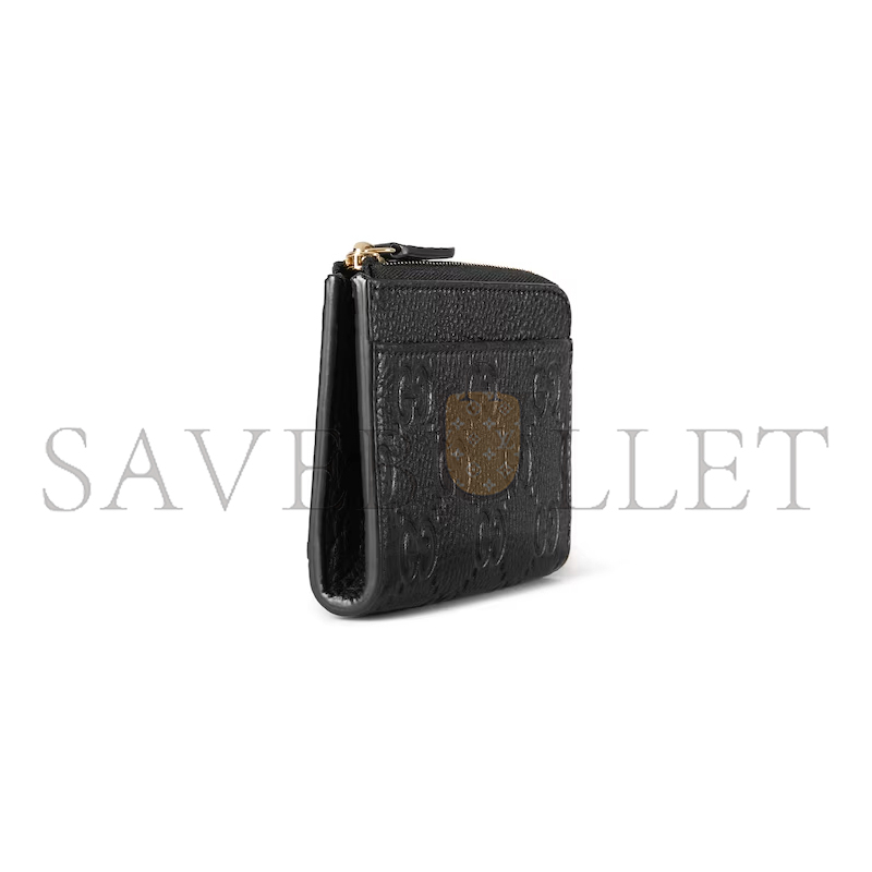 GUCCI GG EMBLEM ZIP CARD CASE 815936 (13*8.5*3cm)