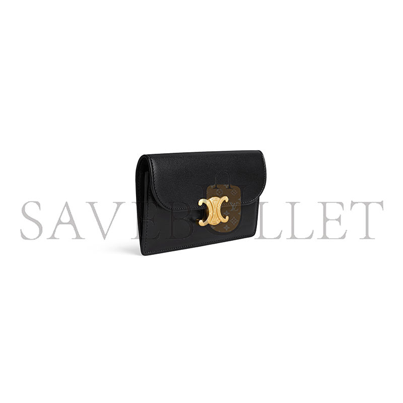 CELINE LONG CARD HOLDER WITH FLAP TRIOMPHE IN SHINY CALFSKIN 10P073DPV.38NO (13*8*1cm) CELINE LONG CARD HOLDER WITH FLAP TRIOMPHE IN SHINY CALFSKIN 10P073DPV.38NO (13*8*1cm)