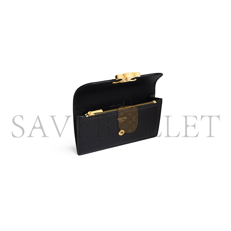 CELINE LONG CARD HOLDER WITH FLAP TRIOMPHE IN SHINY CALFSKIN 10P073DPV.38NO (13*8*1cm) CELINE LONG CARD HOLDER WITH FLAP TRIOMPHE IN SHINY CALFSKIN 10P073DPV.38NO (13*8*1cm)