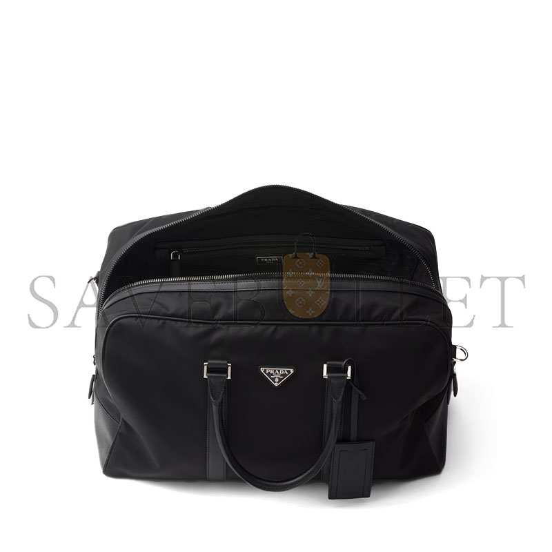 PRADA RE-NYLON AND SAFFIANO LEATHER DUFFEL BAG 2VC014 (45*27*23cm) 