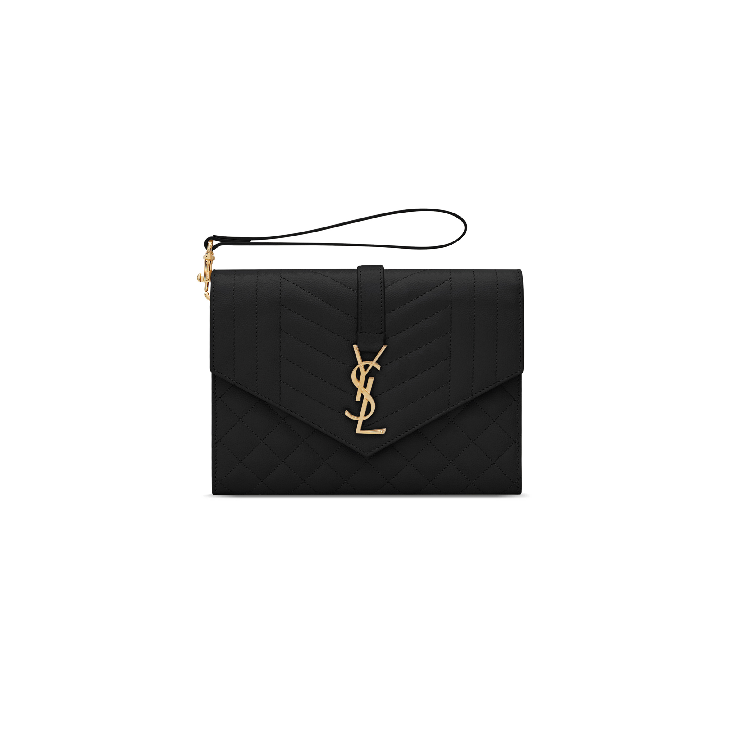 YSL ENVELOPE FLAP POUCH IN MIX MATELASSÉ GRAIN DE POUDRE LEATHER 651030BOW911000 (21*16*3cm) YSL ENVELOPE FLAP POUCH IN MIX MATELASSÉ GRAIN DE POUDRE LEATHER 651030BOW911000 (21*16*3cm)