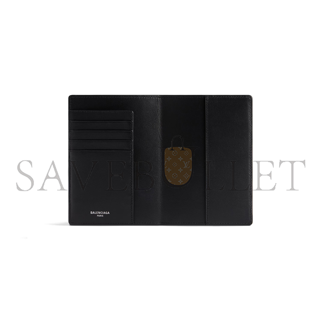BALENCIAGA MEN'S PASSPORT HOLDER IN BLACK 7877422AA3R1000 (13.9*9.9*1.5cm)
