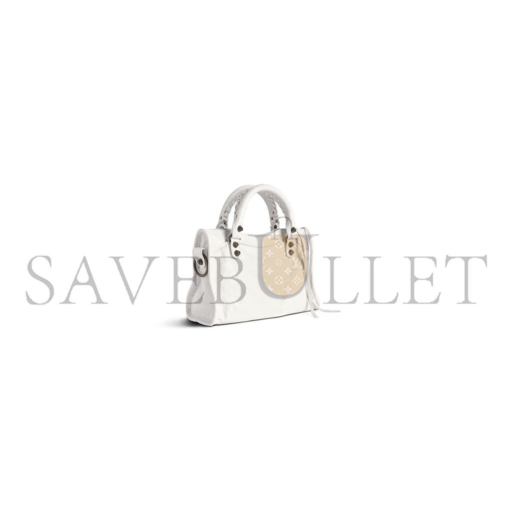 BALENCIAGA WOMEN'S LE CITY BAG MINI IN OPTIC WHITE 8063952ABEK9104 (23.8*16*6.3cm)