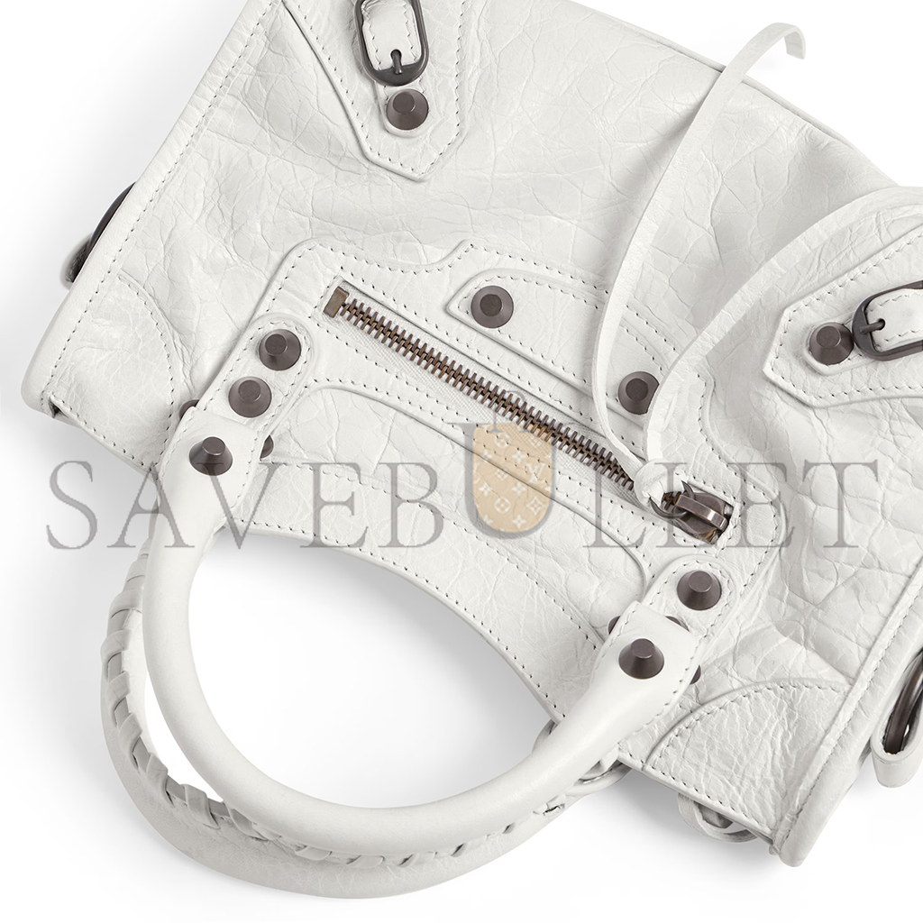BALENCIAGA WOMEN'S LE CITY BAG MINI IN OPTIC WHITE 8063952ABEK9104 (23.8*16*6.3cm)
