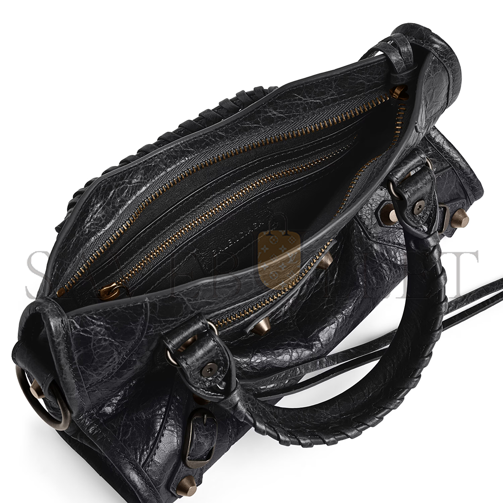 BALENCIAGA WOMEN'S LE CITY BAG MINI IN BLACK 8063952ABEK1000 (23.8*16*6.3cm) BALENCIAGA WOMEN'S LE CITY BAG MINI IN BLACK 8063952ABEK1000 (23.8*16*6.3cm)