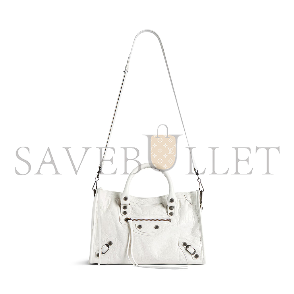 BALENCIAGA WOMEN'S LE CITY BAG SMALL IN WHITE 8114422ABEK9104 (29.9*19.1*9.9cm)