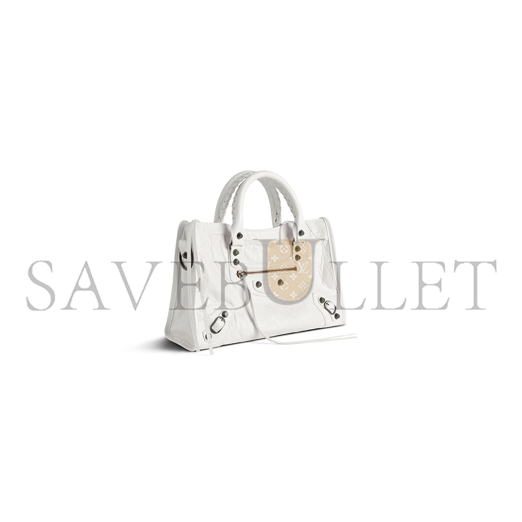 BALENCIAGA WOMEN'S LE CITY BAG SMALL IN WHITE 8114422ABEK9104 (29.9*19.1*9.9cm)