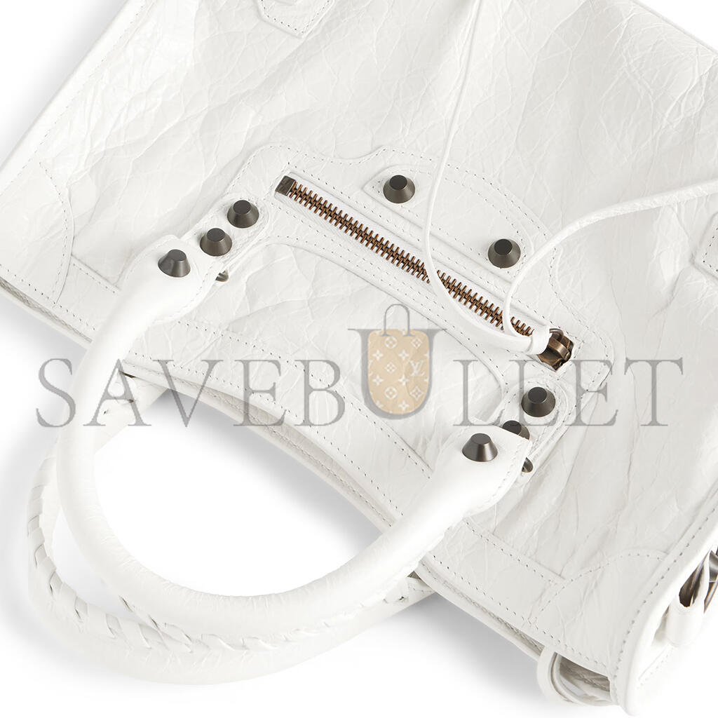 BALENCIAGA WOMEN'S LE CITY BAG SMALL IN WHITE 8114422ABEK9104 (29.9*19.1*9.9cm)