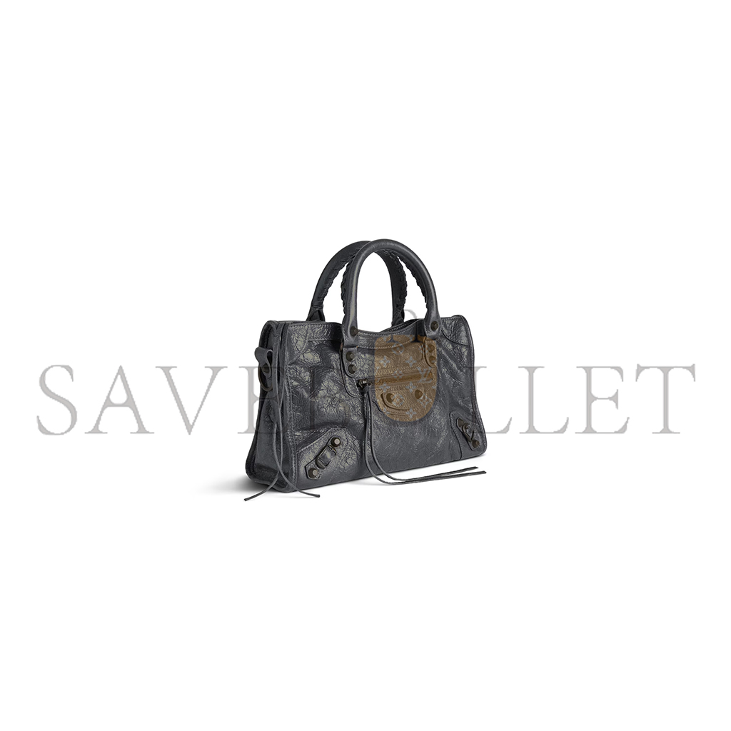 BALENCIAGA WOMEN'S LE CITY BAG SMALL IN VOLCANIC ROCK 8114422ABEK1251 (29.9*19.1*9.9cm)