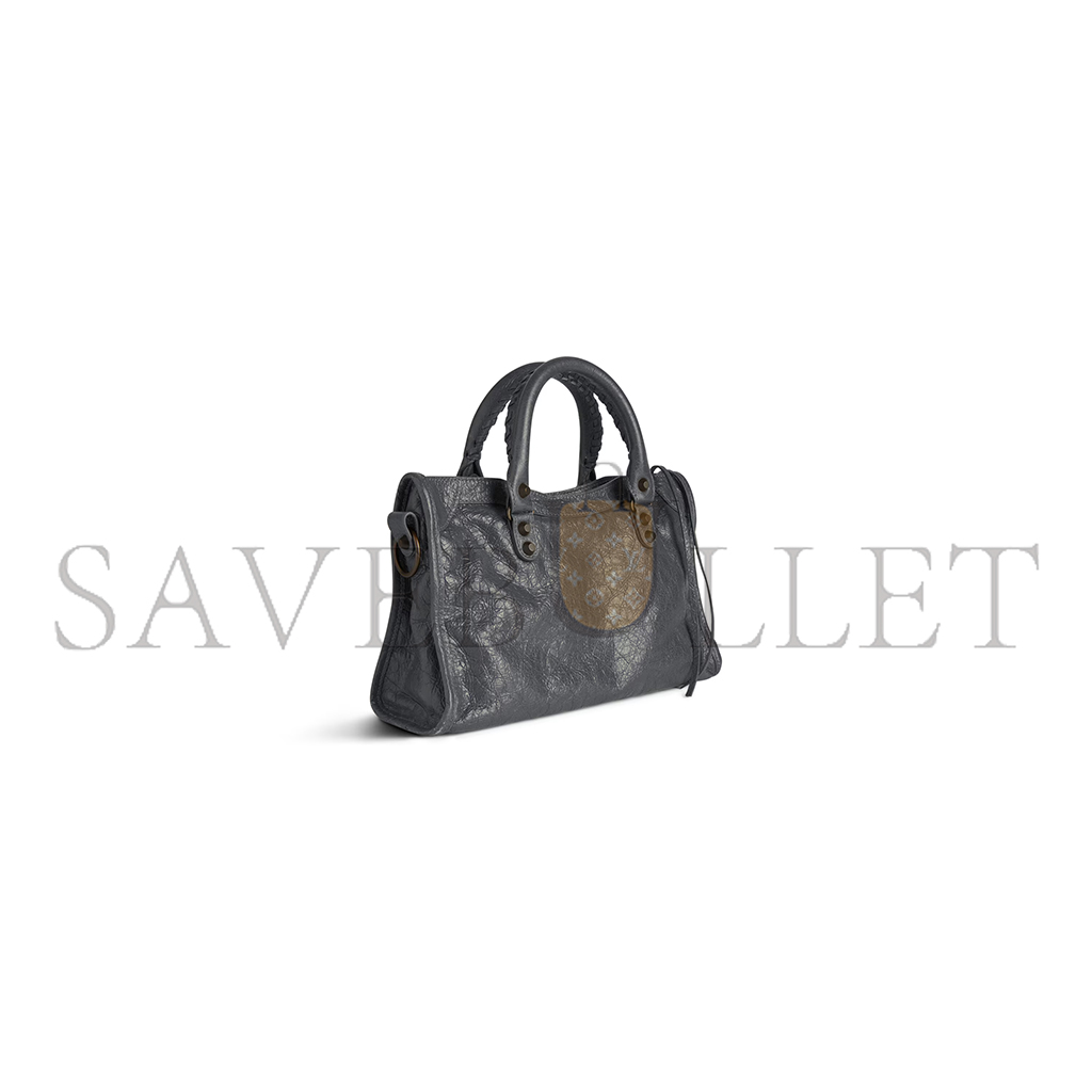 BALENCIAGA WOMEN'S LE CITY BAG SMALL IN VOLCANIC ROCK 8114422ABEK1251 (29.9*19.1*9.9cm)