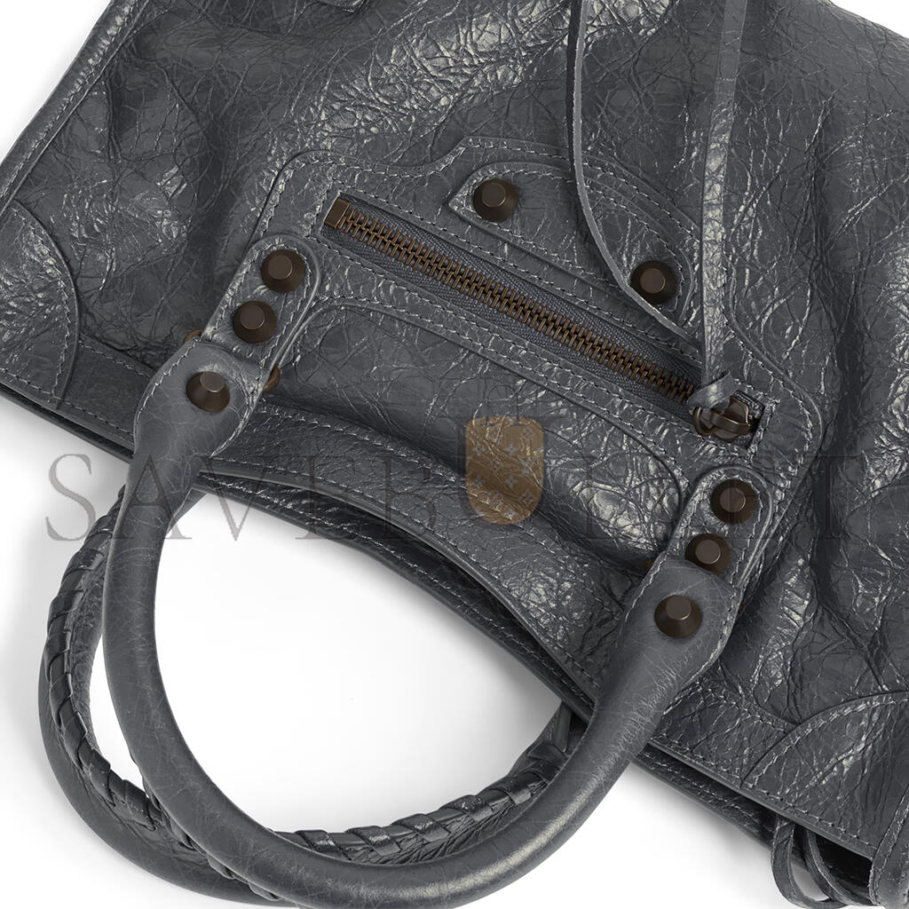 BALENCIAGA WOMEN'S LE CITY BAG SMALL IN VOLCANIC ROCK 8114422ABEK1251 (29.9*19.1*9.9cm)