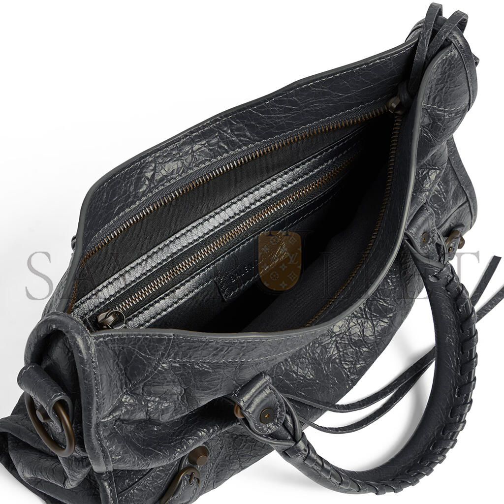 BALENCIAGA WOMEN'S LE CITY BAG SMALL IN VOLCANIC ROCK 8114422ABEK1251 (29.9*19.1*9.9cm)