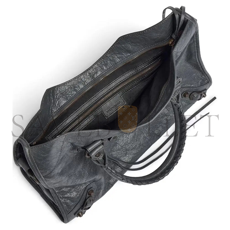BALENCIAGA WOMEN'S LE CITY BAG MEDIUM IN VOLCANIC ROCK 8230582ABEK1251 (37*23.4*14.9cm)