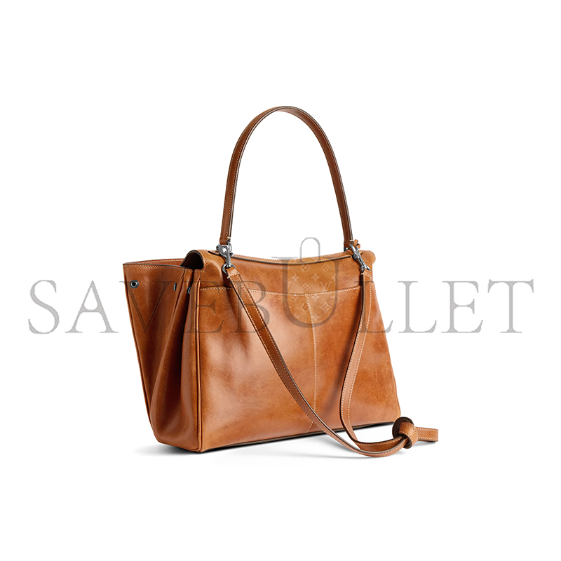 BALENCIAGA WOMEN'S RODEO HANDBAG MEDIUM IN TAN COWBOY 7897722ABP72753 (35*23.3*10.9cm) BALENCIAGA WOMEN'S RODEO HANDBAG MEDIUM IN TAN COWBOY 7897722ABP72753 (35*23.3*10.9cm)