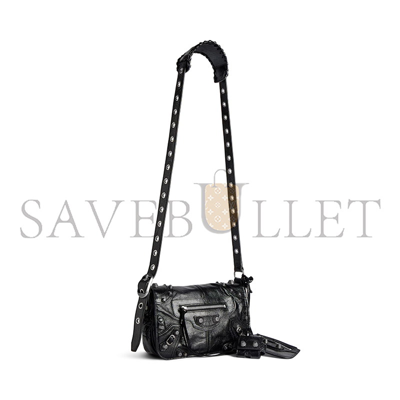 BALENCIAGA MEN'S LE CAGOLE FLAP BAG XS IN BLACK 719082210KR1000 (24*14*5cm) BALENCIAGA MEN'S LE CAGOLE FLAP BAG XS IN BLACK 719082210KR1000 (24*14*5cm)