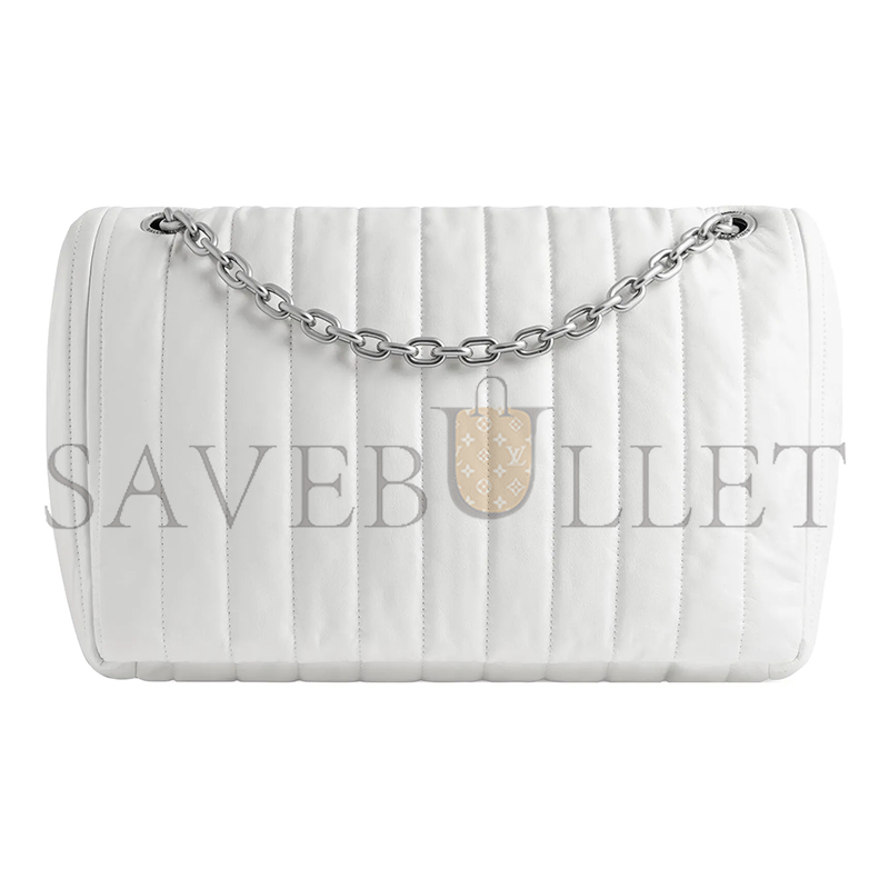BALENCIAGA WOMEN'S MONACO CHAIN BAG MEDIUM IN WHITE 7659452AASE9106 (32.5*22*9.9cm)