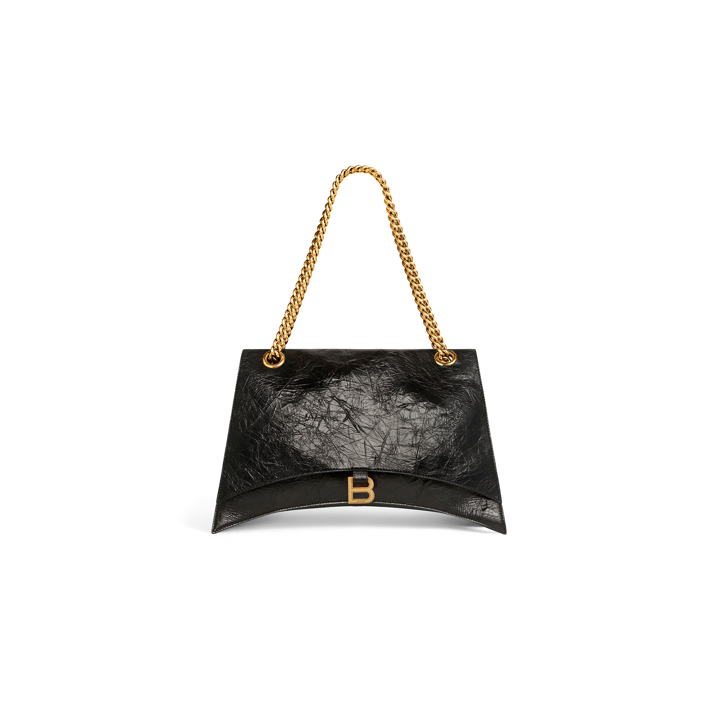 BALENCIAGA WOMEN'S CRUSH CHAIN BAG IN LARGE BLACK 716332210IT1000 (39.9*24.9*13cm) BALENCIAGA WOMEN'S CRUSH CHAIN BAG IN LARGE BLACK 716332210IT1000 (39.9*24.9*13cm)