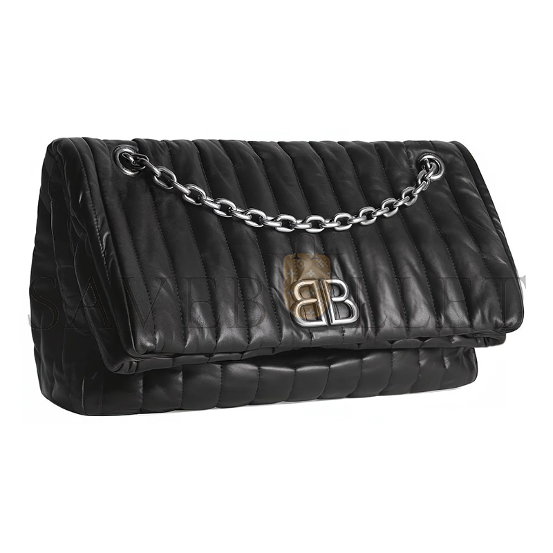 BALENCIAGA WOMEN'S MONACO CHAIN BAG MEDIUM IN BLACK 7659452AASE1000 (32.5*22*9.9cm)