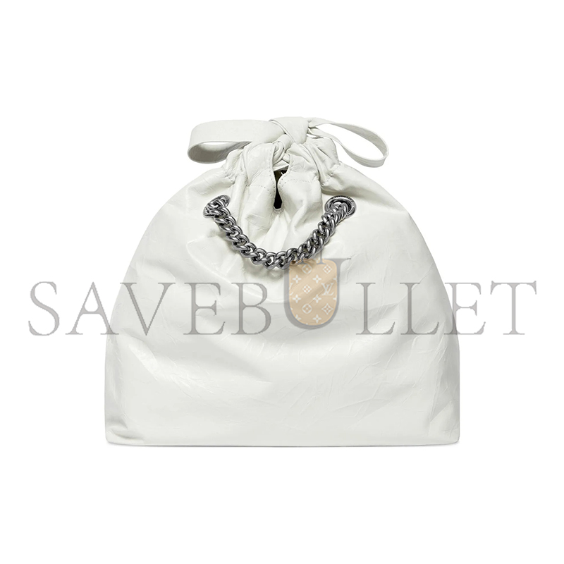 BALENCIAGA WOMEN'S CRUSH TOTE BAG SMALL IN WHITE 742942210IU9001 (25.9*23.9*9.9cm)