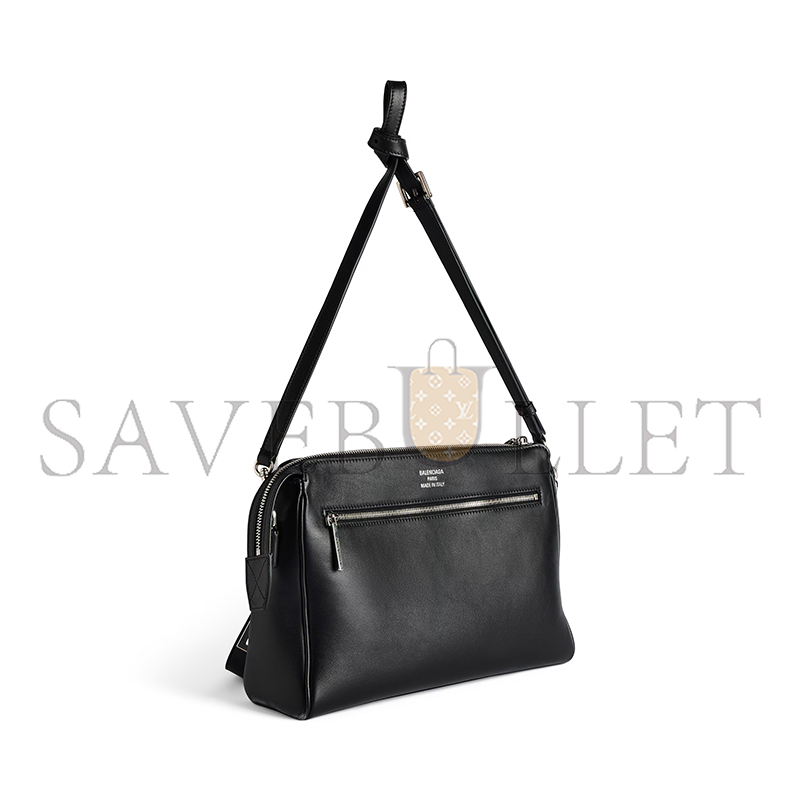 BALENCIAGA MEN'S BEL AIR ZIPPED MESSENGER BAG SMALL IN BLACK 8340322ABAW1000 (29.9*19.8*8.8cm) BALENCIAGA MEN'S BEL AIR ZIPPED MESSENGER BAG SMALL IN BLACK 8340322ABAW1000 (29.9*19.8*8.8cm)