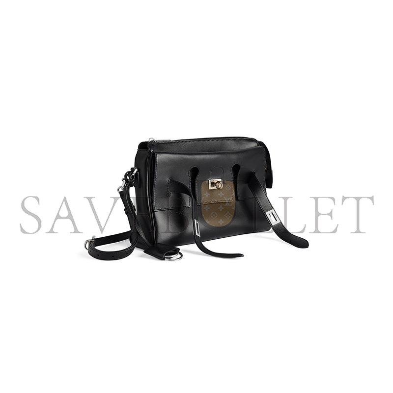 BALENCIAGA MEN'S BEL AIR ZIPPED MESSENGER BAG SMALL IN BLACK 8340322ABAW1000 (29.9*19.8*8.8cm) BALENCIAGA MEN'S BEL AIR ZIPPED MESSENGER BAG SMALL IN BLACK 8340322ABAW1000 (29.9*19.8*8.8cm)