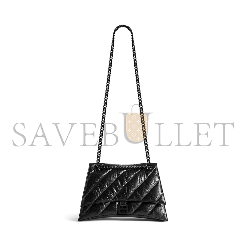 BALENCIAGA WOMEN'S CRUSH CHAIN BAG IN LARGE BLACK 716332210IY1000 (39.9*24.9*13cm) BALENCIAGA WOMEN'S CRUSH CHAIN BAG IN LARGE BLACK 716332210IY1000 (39.9*24.9*13cm)