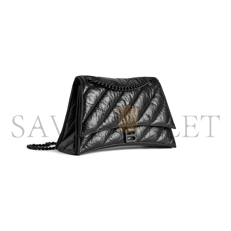 BALENCIAGA WOMEN'S CRUSH CHAIN BAG IN LARGE BLACK 716332210IY1000 (39.9*24.9*13cm) BALENCIAGA WOMEN'S CRUSH CHAIN BAG IN LARGE BLACK 716332210IY1000 (39.9*24.9*13cm)