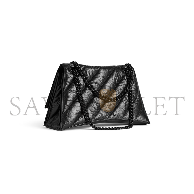 BALENCIAGA WOMEN'S CRUSH CHAIN BAG IN LARGE BLACK 716332210IY1000 (39.9*24.9*13cm) BALENCIAGA WOMEN'S CRUSH CHAIN BAG IN LARGE BLACK 716332210IY1000 (39.9*24.9*13cm)