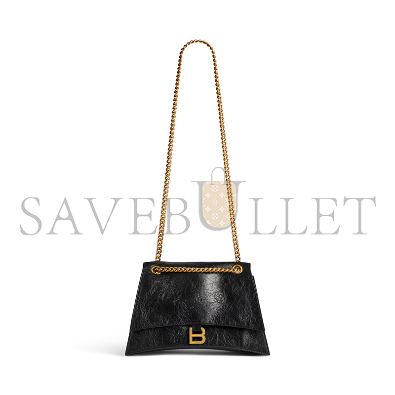 BALENCIAGA WOMEN'S CRUSH CHAIN BAG IN MEDIUM BLACK 716393210IT1000 (31*19.8*6.9cm) BALENCIAGA WOMEN'S CRUSH CHAIN BAG IN MEDIUM BLACK 716393210IT1000 (31*19.8*6.9cm)